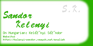 sandor kelenyi business card